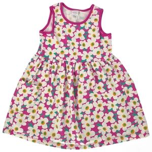 Hanna Anderson Floral Pocket Dress | Pink Retro Daisy Cotton Twirl Dress Sz 10